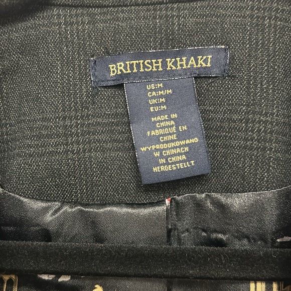 British Khaki Gray Plaid Elbow Patch Blazer Jacket Women's M - Picture 2 of 7